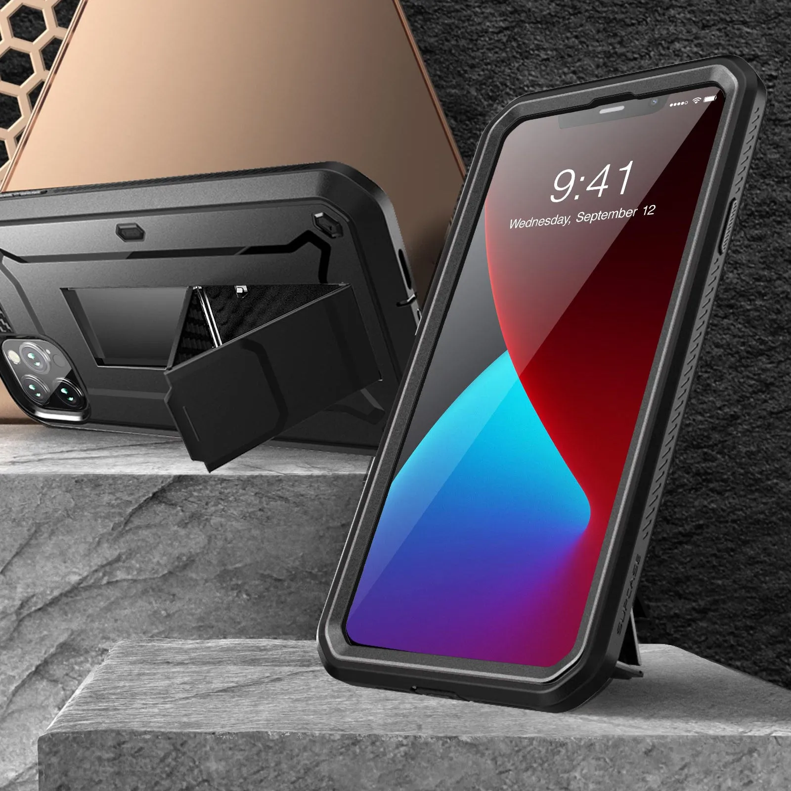 Affordable Luxury iPhone 12 Pro 6.1 inch Unicorn Beetle Pro Rugged Case-Black  Limited Availability!