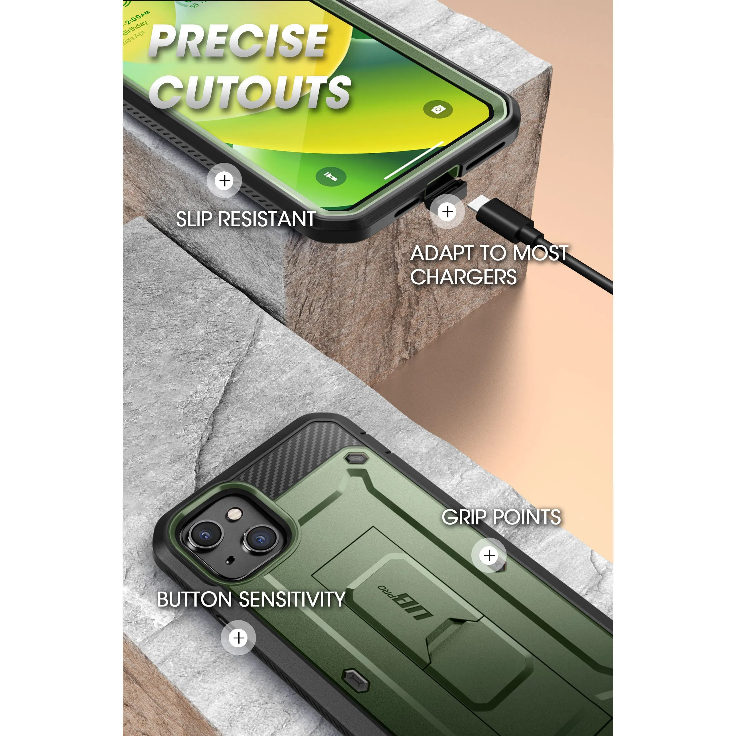 Affordable Luxury iPhone 14 6.1 inch Unicorn Beetle PRO Rugged Case-Dark Green  Dont Miss Out!