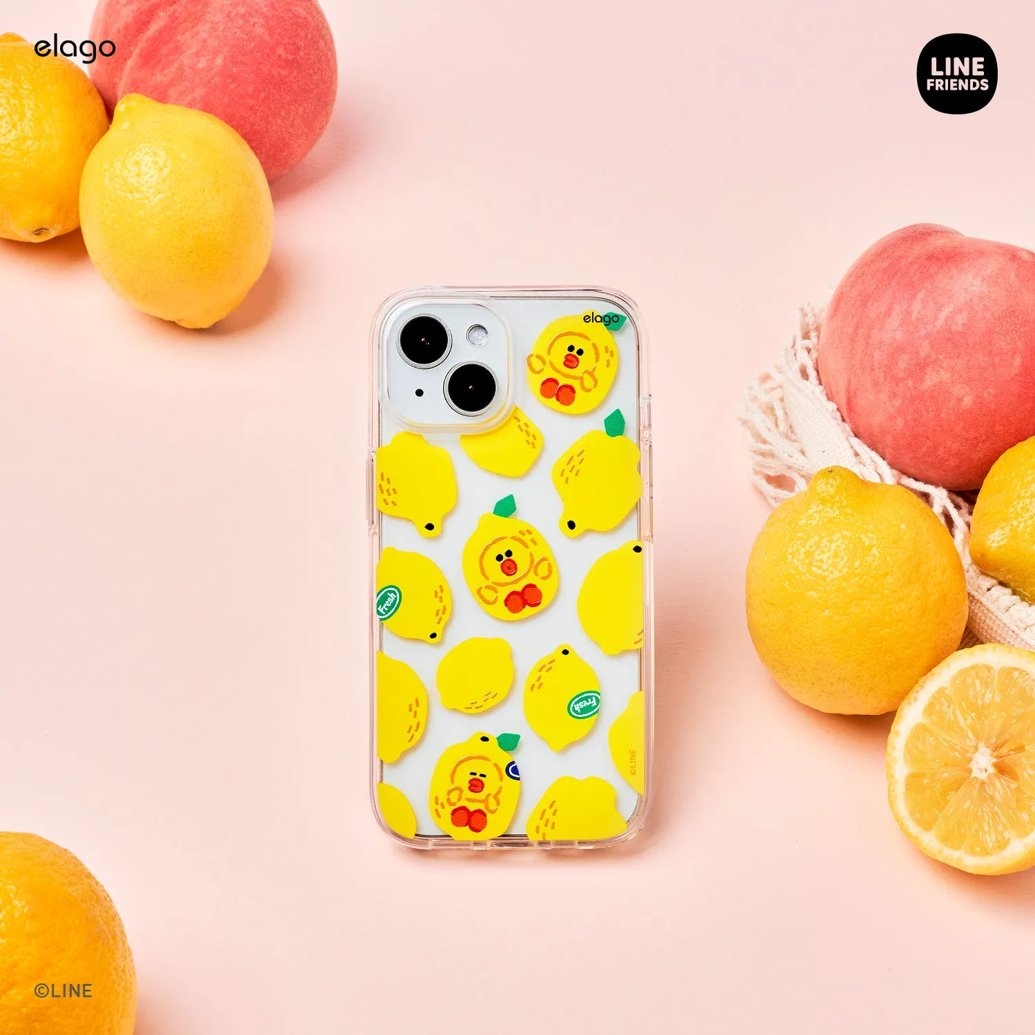 Affordable Luxury LINE FRIENDS | elago B&F Fruit Shop Hybrid Case for iPhone 15  Limited Availability!
