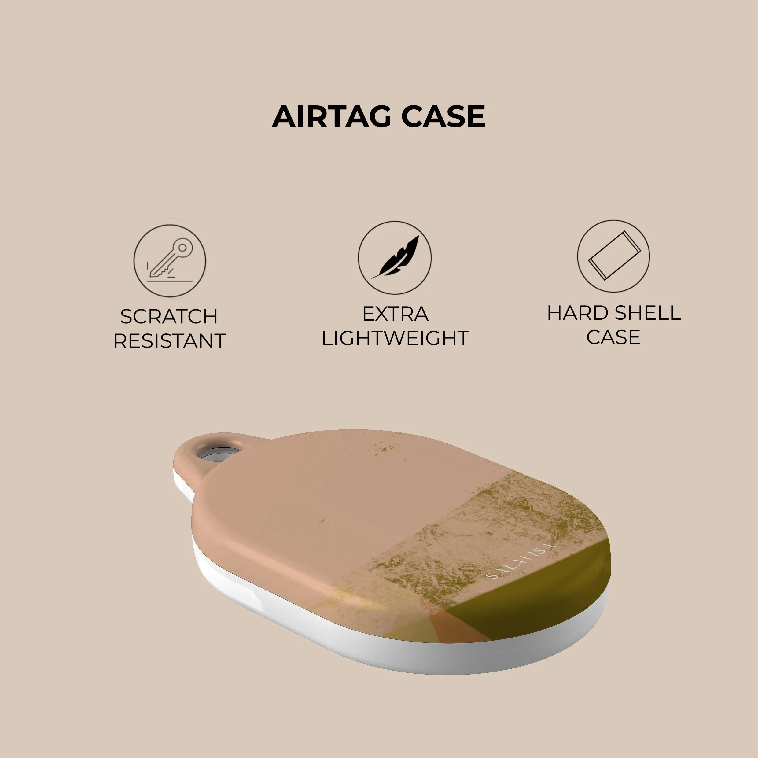 Affordable Luxury Olive Green Organic AirTag Holder  Last Few Pieces!