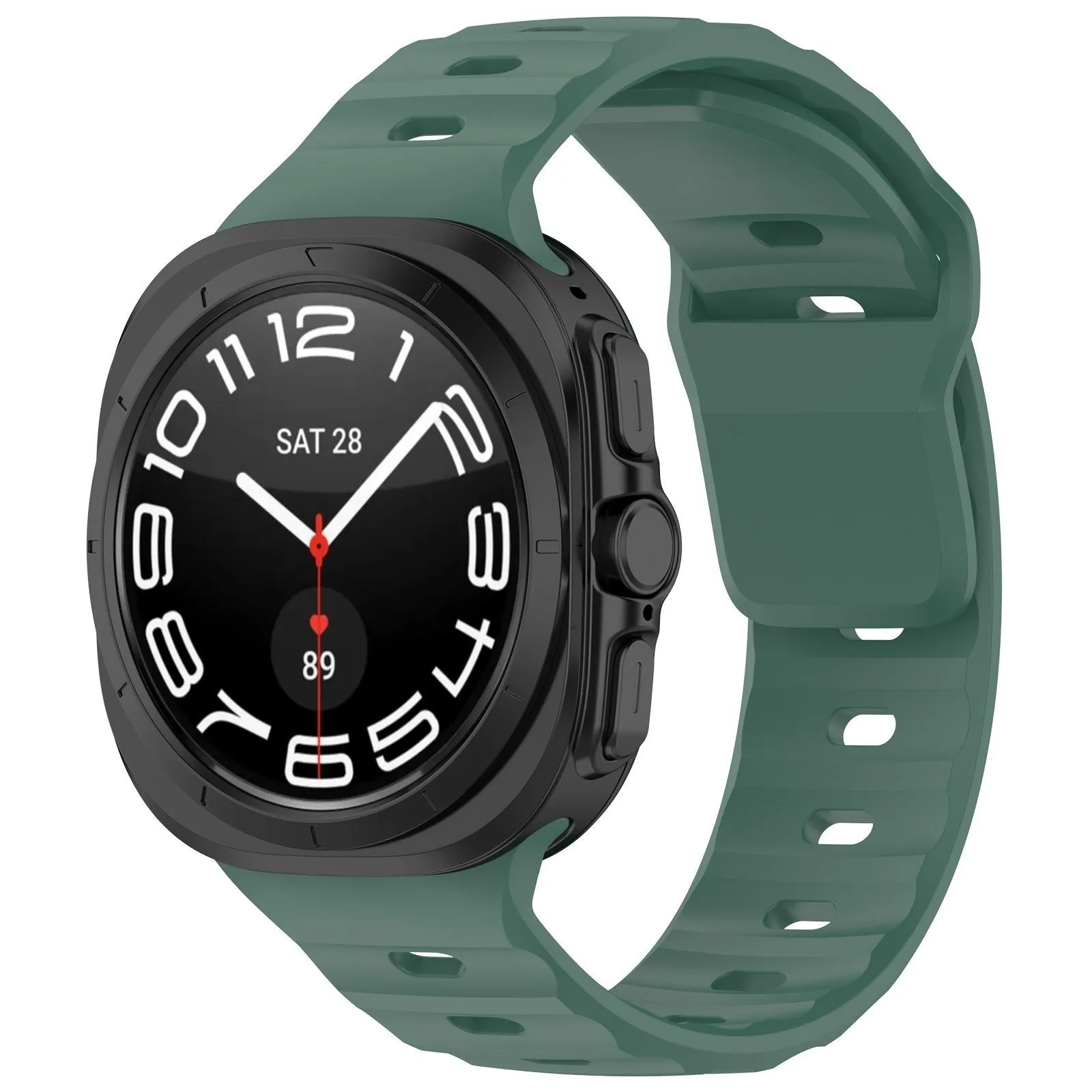 Affordable Luxury Samsung Galaxy Watch Ultra Outdoor Silicone Strap (Dark Green)  Almost Gone!