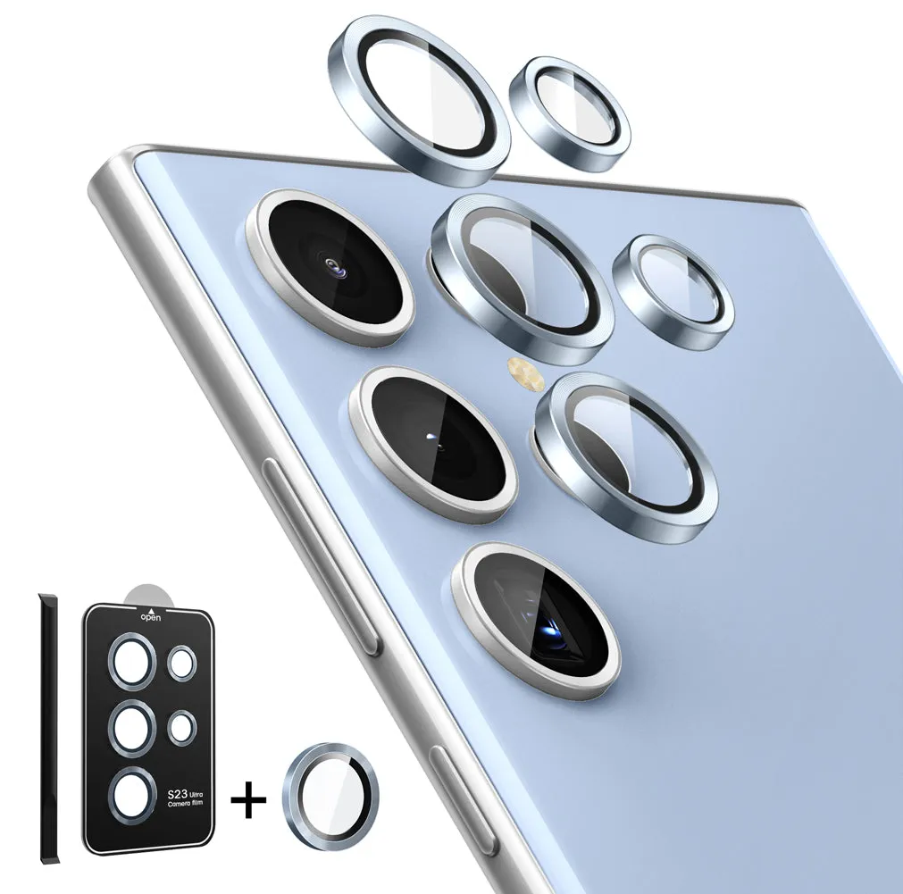Affordable Luxury Tempered Glass Camera Lens Protector  for Galaxy S23 Ultra-Blue  Limited Availability!