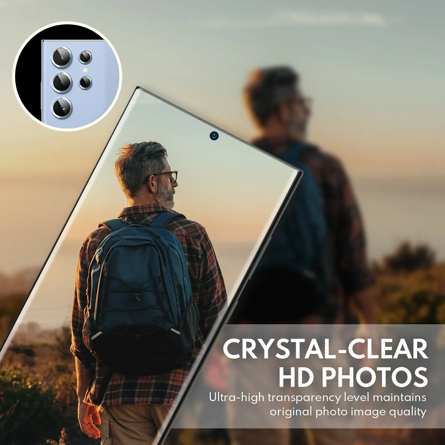 Affordable Luxury Tempered Glass Camera Lens Protector  for Galaxy S23 Ultra-Blue  Limited Availability!