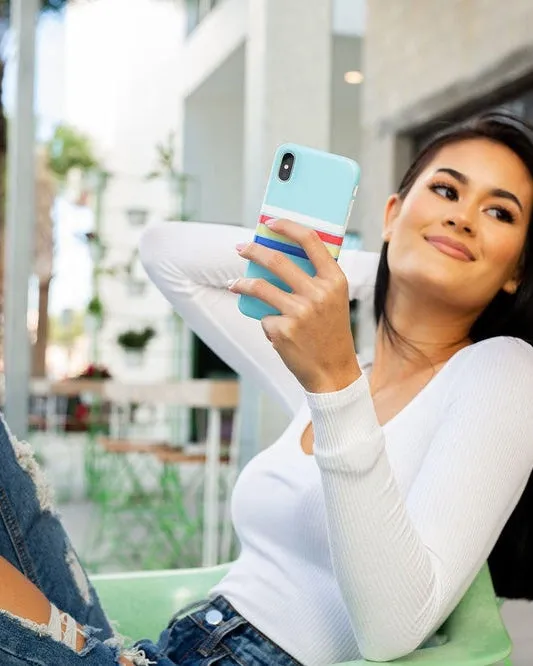 Affordable Luxury Totally Groovy | Teal Rainbow Stripes Color Block Case  Dont Miss Out!