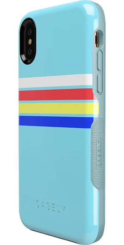 Affordable Luxury Totally Groovy | Teal Rainbow Stripes Color Block Case  Dont Miss Out!