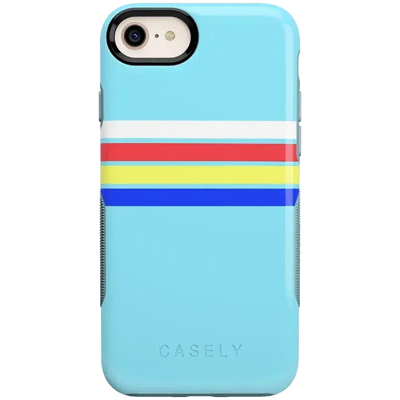 Affordable Luxury Totally Groovy | Teal Rainbow Stripes Color Block Case  Dont Miss Out!
