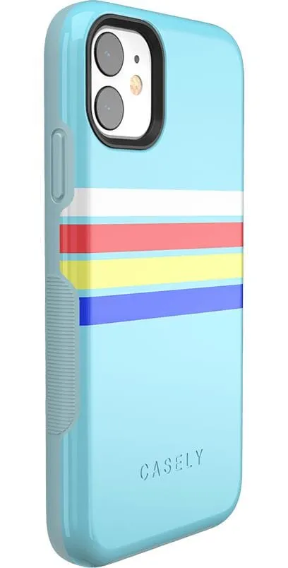 Affordable Luxury Totally Groovy | Teal Rainbow Stripes Color Block Case  Dont Miss Out!