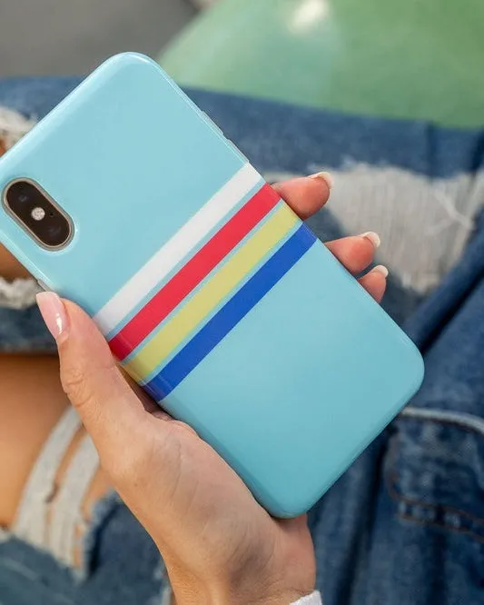 Affordable Luxury Totally Groovy | Teal Rainbow Stripes Color Block Case  Dont Miss Out!