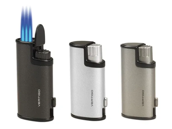 Affordable Luxury Vertigo Warrior Triple Flame Lighter w/ Cigar Punch  Limited Availability!