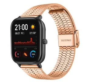 Affordable Luxury Xiaomi Amazfit GTS Fine Steel Strap (Rose Gold)  Stylish & Comfortable