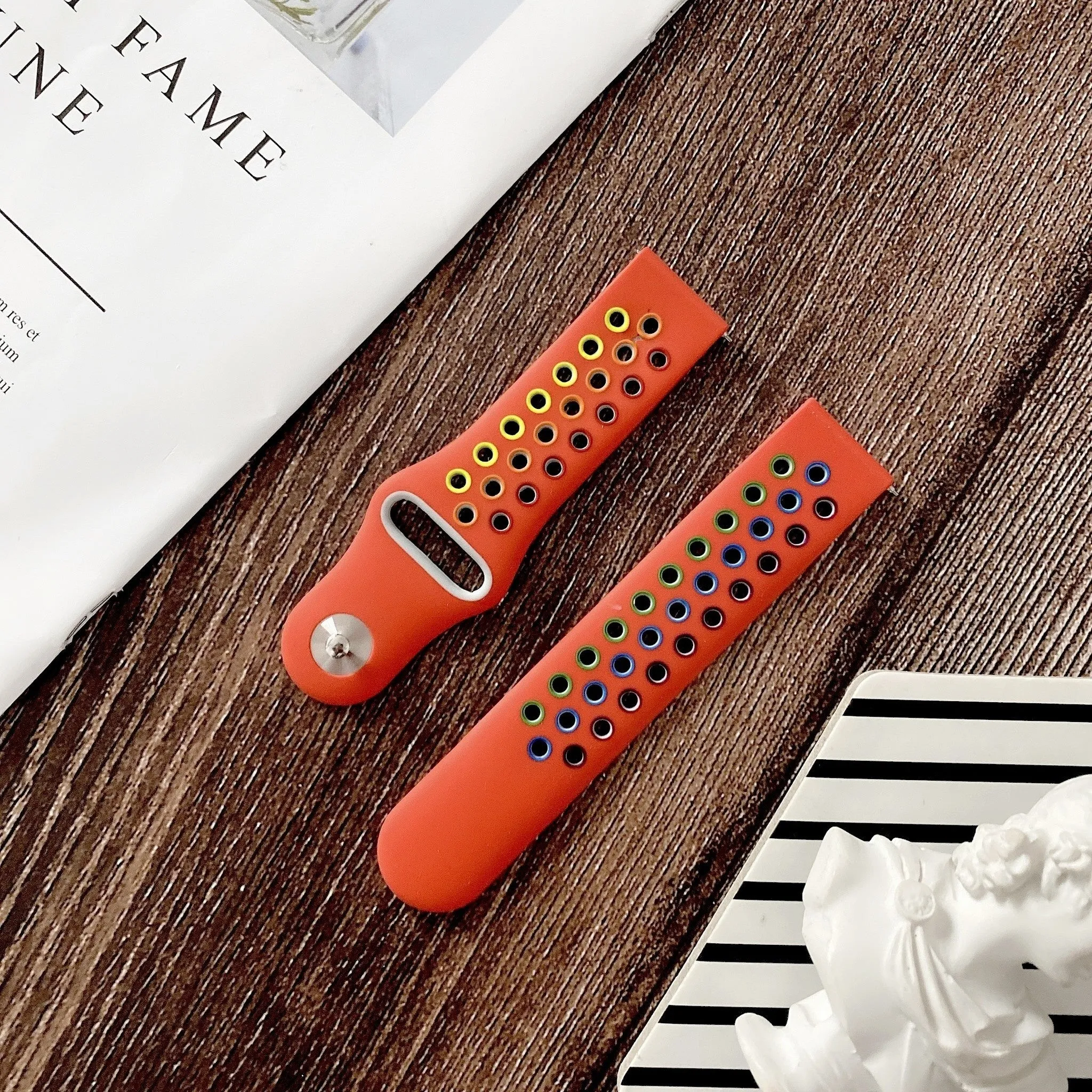 Affordable Luxury Xiaomi Amazfit GTS Sport Strap (Red/Rainbow)  Last Few Pieces!
