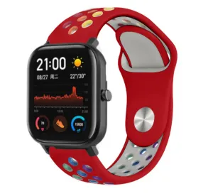 Affordable Luxury Xiaomi Amazfit GTS Sport Strap (Red/Rainbow)  Last Few Pieces!