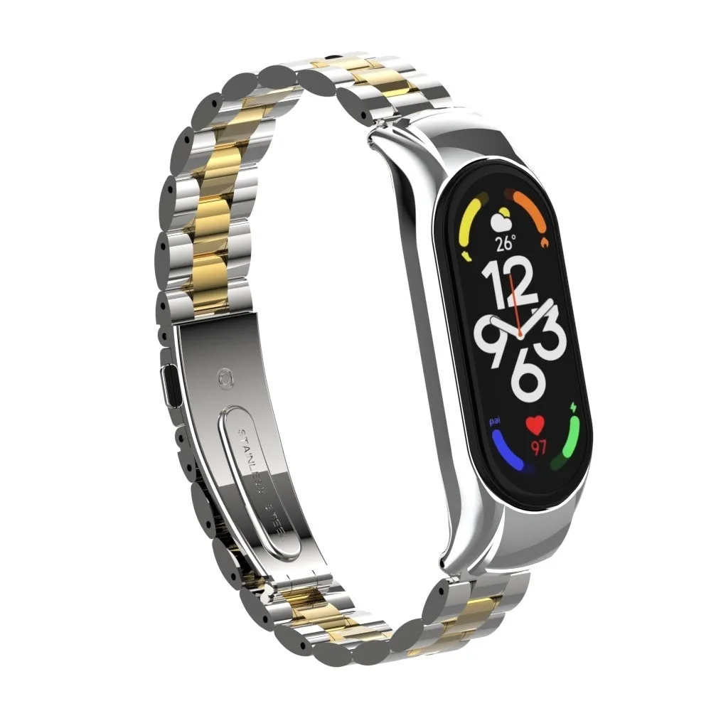 Affordable Luxury Xiaomi Mi Band 7 Steel Strap (Silver/Gold)  Almost Gone!