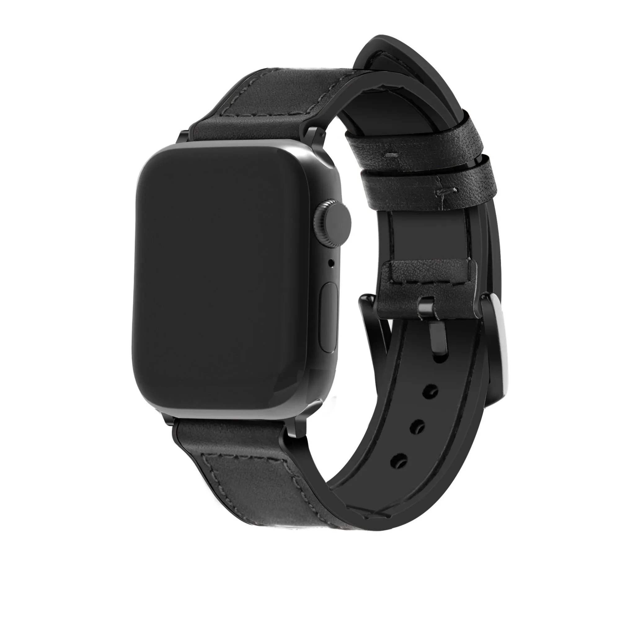 Best-Selling Apple Watch Hybrid Leather Strap with Buckle (Black)  Limited Release!