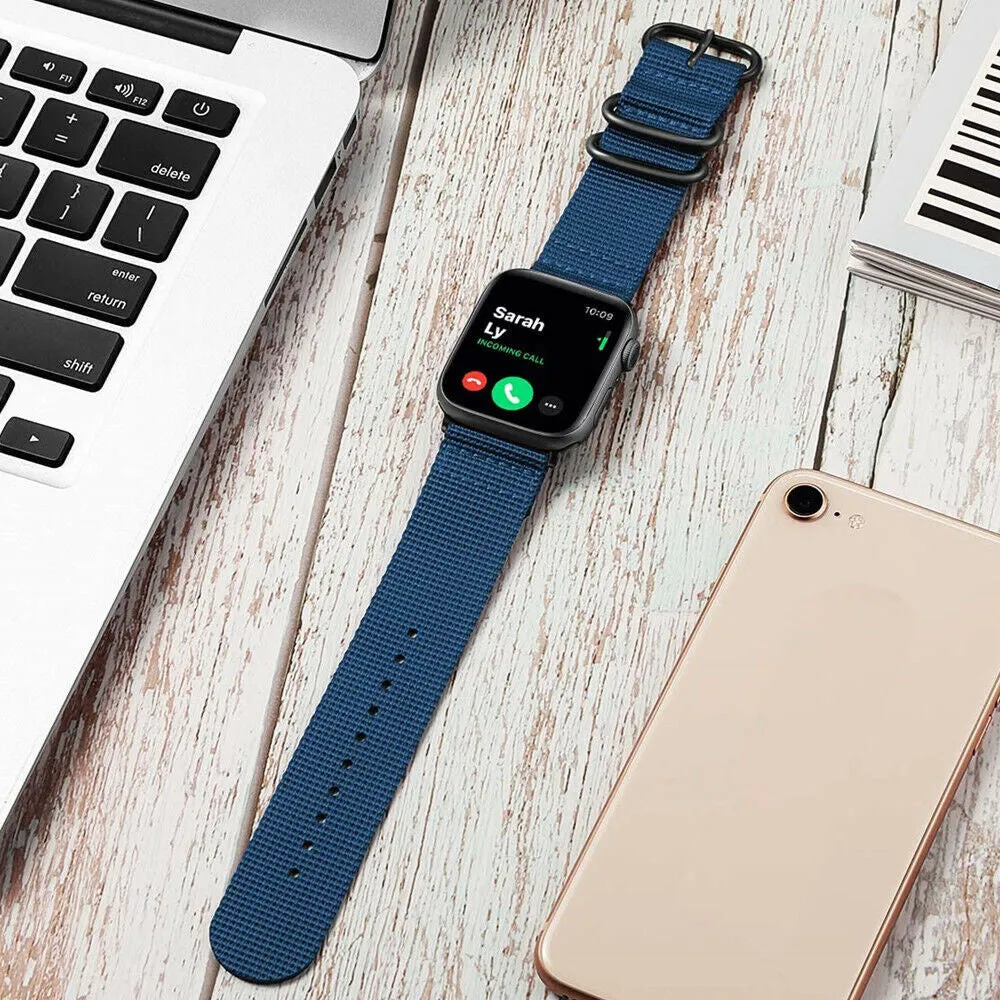 Best-Selling Apple Watch Nylon Strap with Buckle (Blue)  Today Only!