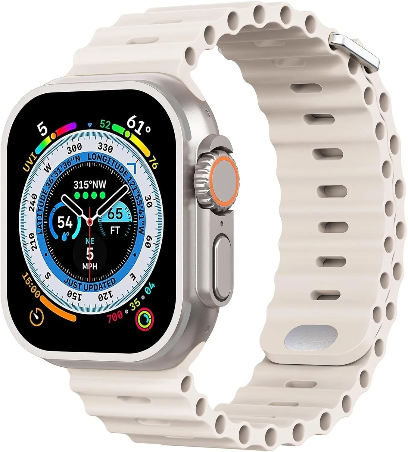 Best-Selling Apple Watch Ocean Strap with Snap Closure (Starlight)  Going Fast!