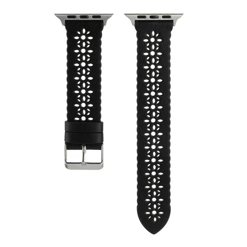 Best-Selling Apple Watch Patterned Leather Strap (Black)  Almost Sold Out!