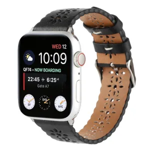 Best-Selling Apple Watch Patterned Leather Strap (Black)  Almost Sold Out!