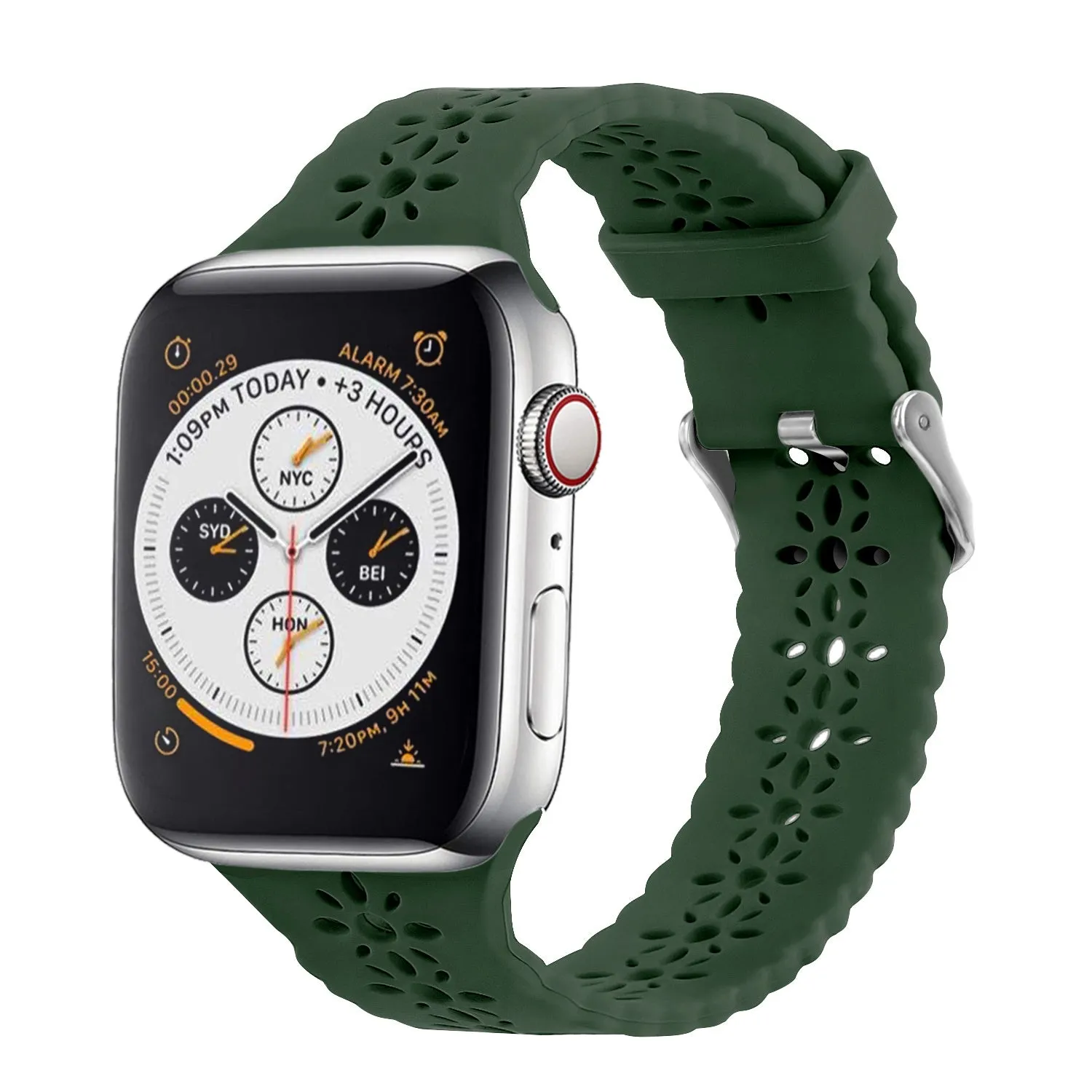 Best-Selling Apple Watch Patterned Silicone Strap (Dark Green)  Dont Miss Out!