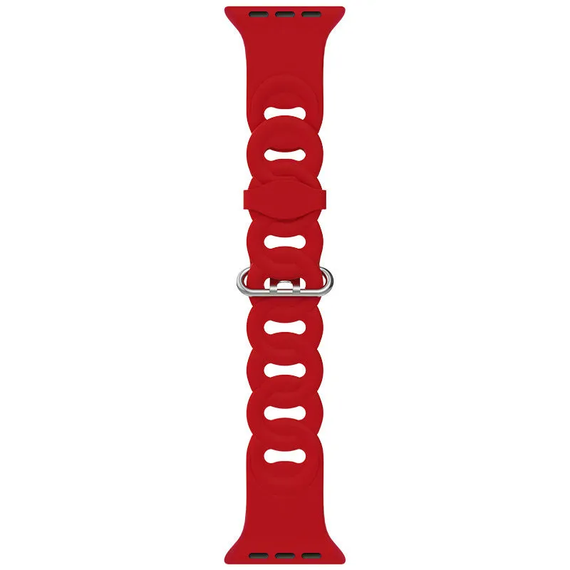Best-Selling Apple Watch Silicone Chain Strap (Red)  Limited Release!
