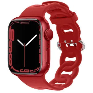 Best-Selling Apple Watch Silicone Chain Strap (Red)  Limited Release!
