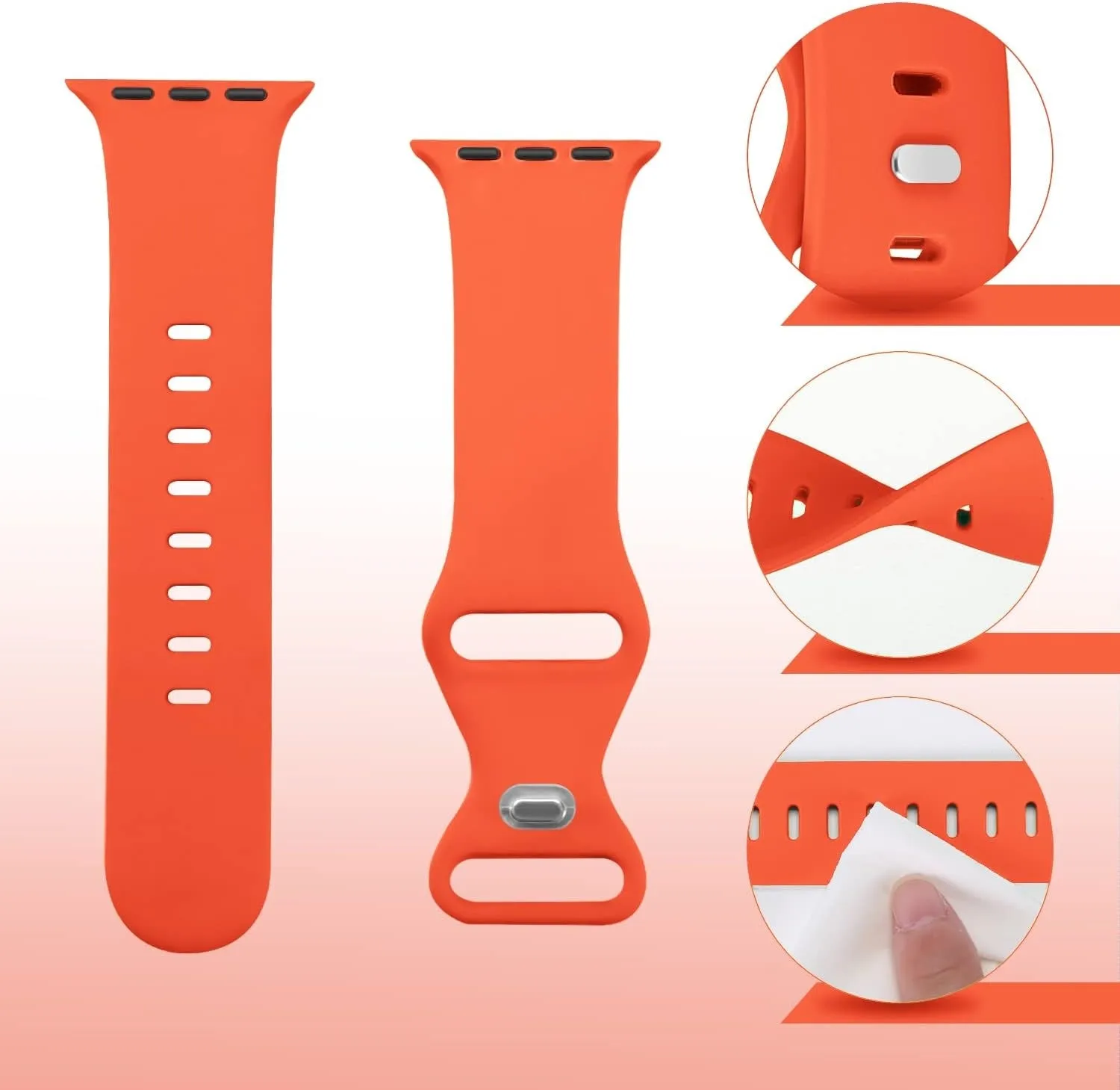 Best-Selling Apple Watch Silicone Strap Classic (Orange)  Stylish & Comfortable