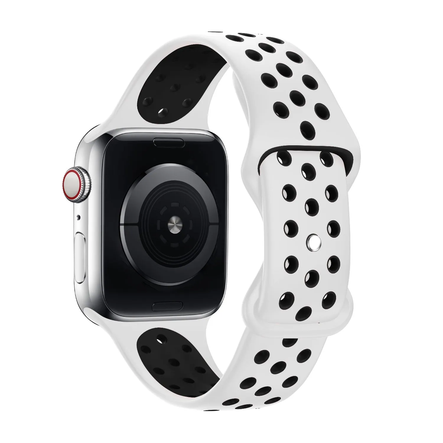 Best-Selling Apple Watch Sport Strap Classic (White/Black)  Stylish & Comfortable