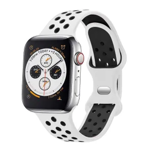 Best-Selling Apple Watch Sport Strap Classic (White/Black)  Stylish & Comfortable