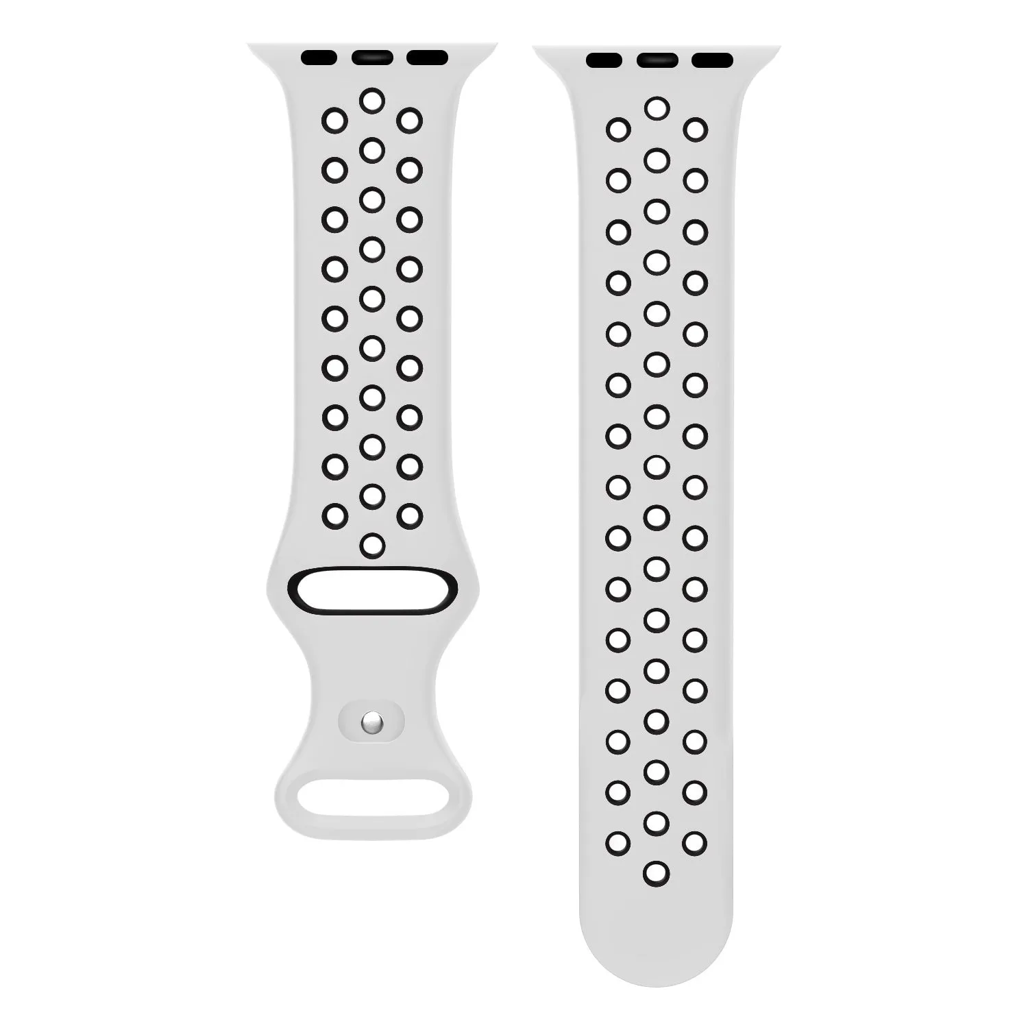 Best-Selling Apple Watch Sport Strap Classic (White/Black)  Stylish & Comfortable