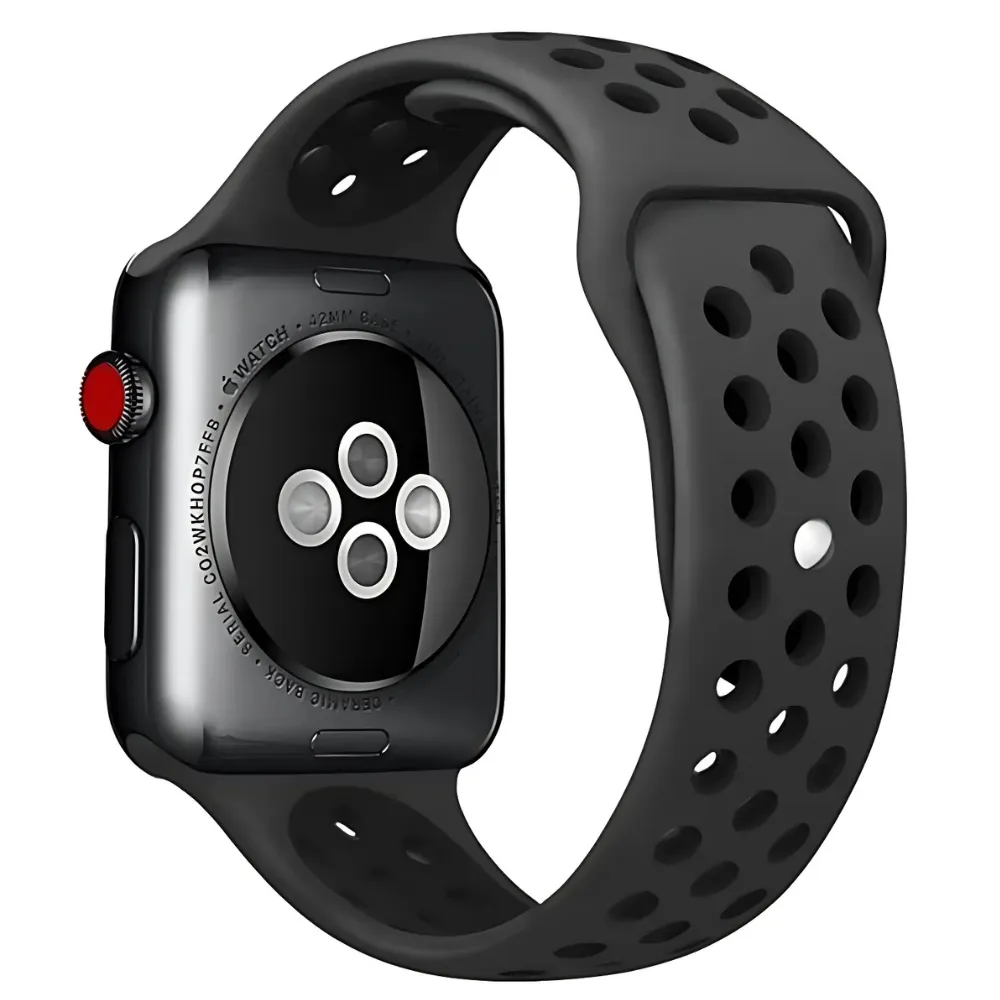 Best-Selling Apple Watch Sport Strap (Dark Grey/Black)  Stylish & Comfortable