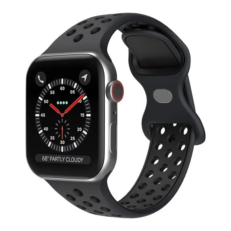 Best-Selling Apple Watch Sport Strap (Dark Grey/Black)  Stylish & Comfortable
