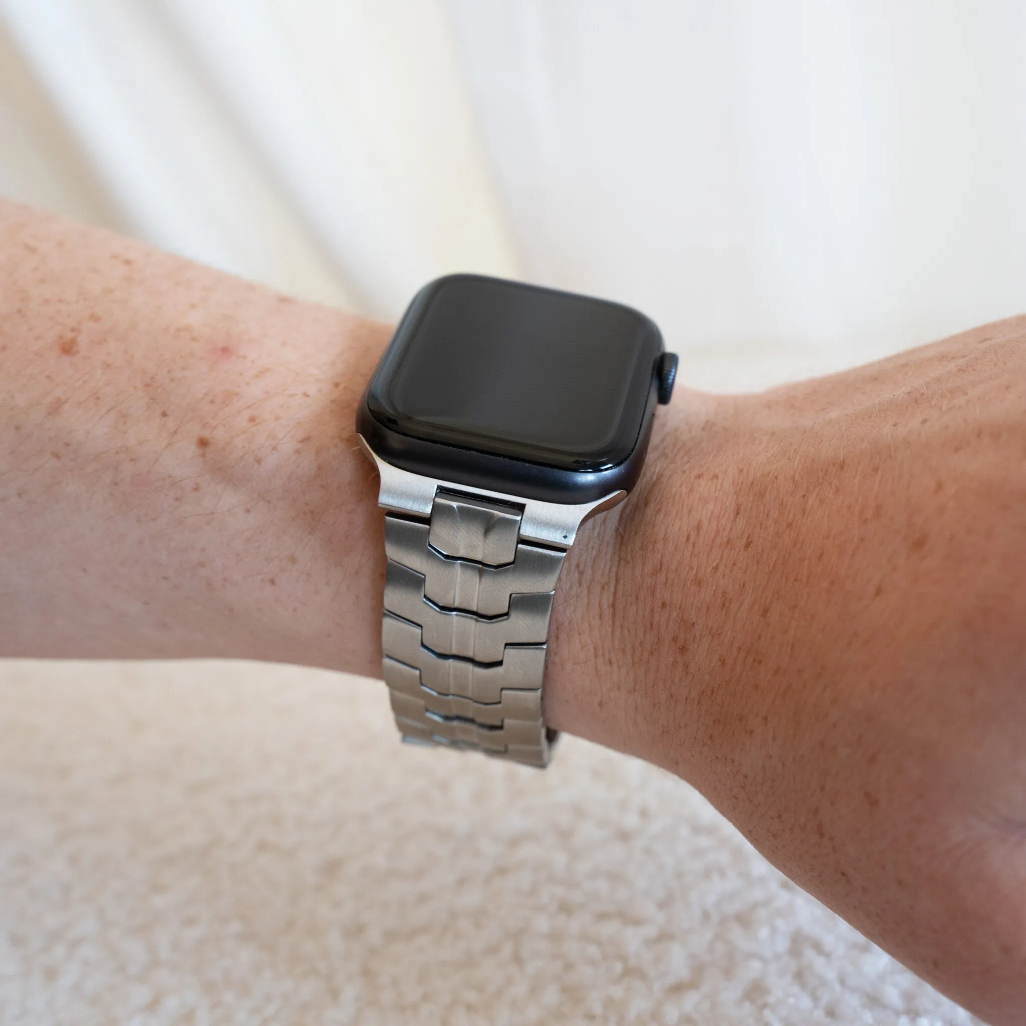 Best-Selling Apple Watch Steel Iron Strap (Silver)  Stylish & Comfortable