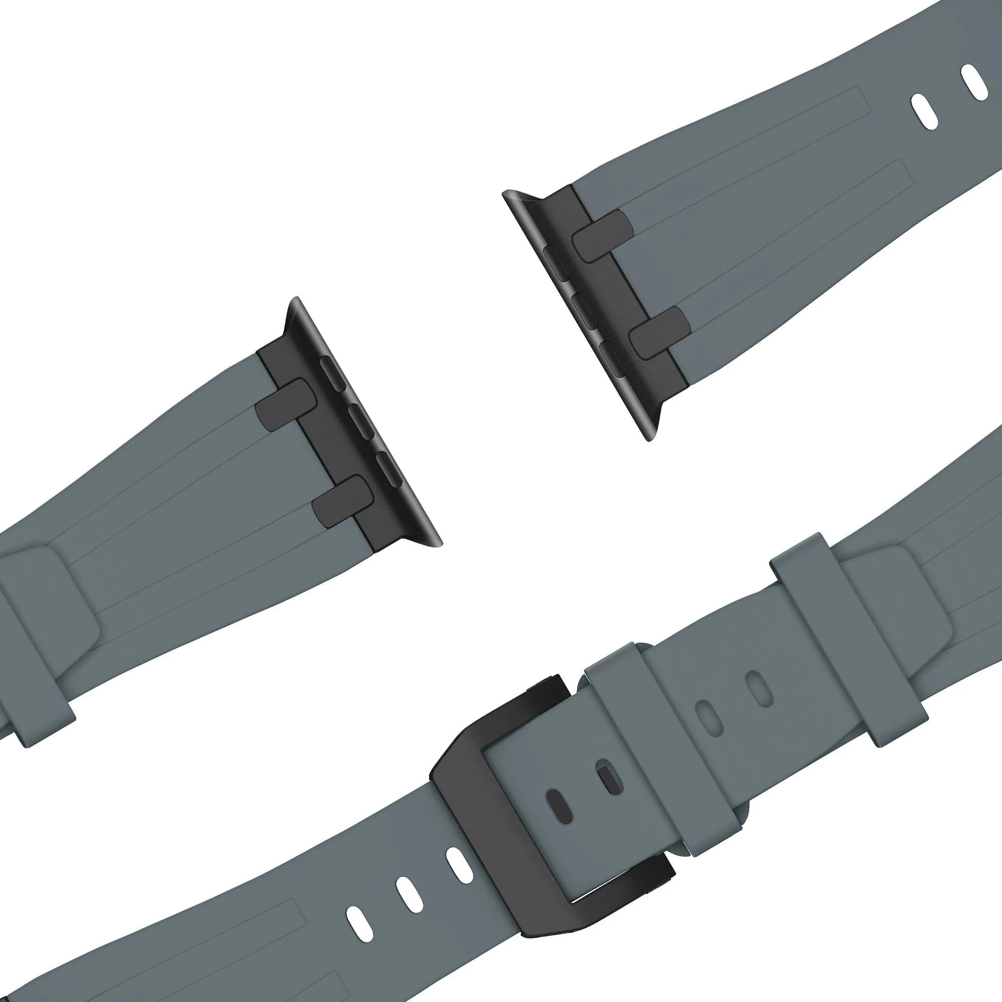 Best-Selling Bandz Apple Watch Silicone Strap 'Luxe Liquid' (Gray With Black)  Going Fast!