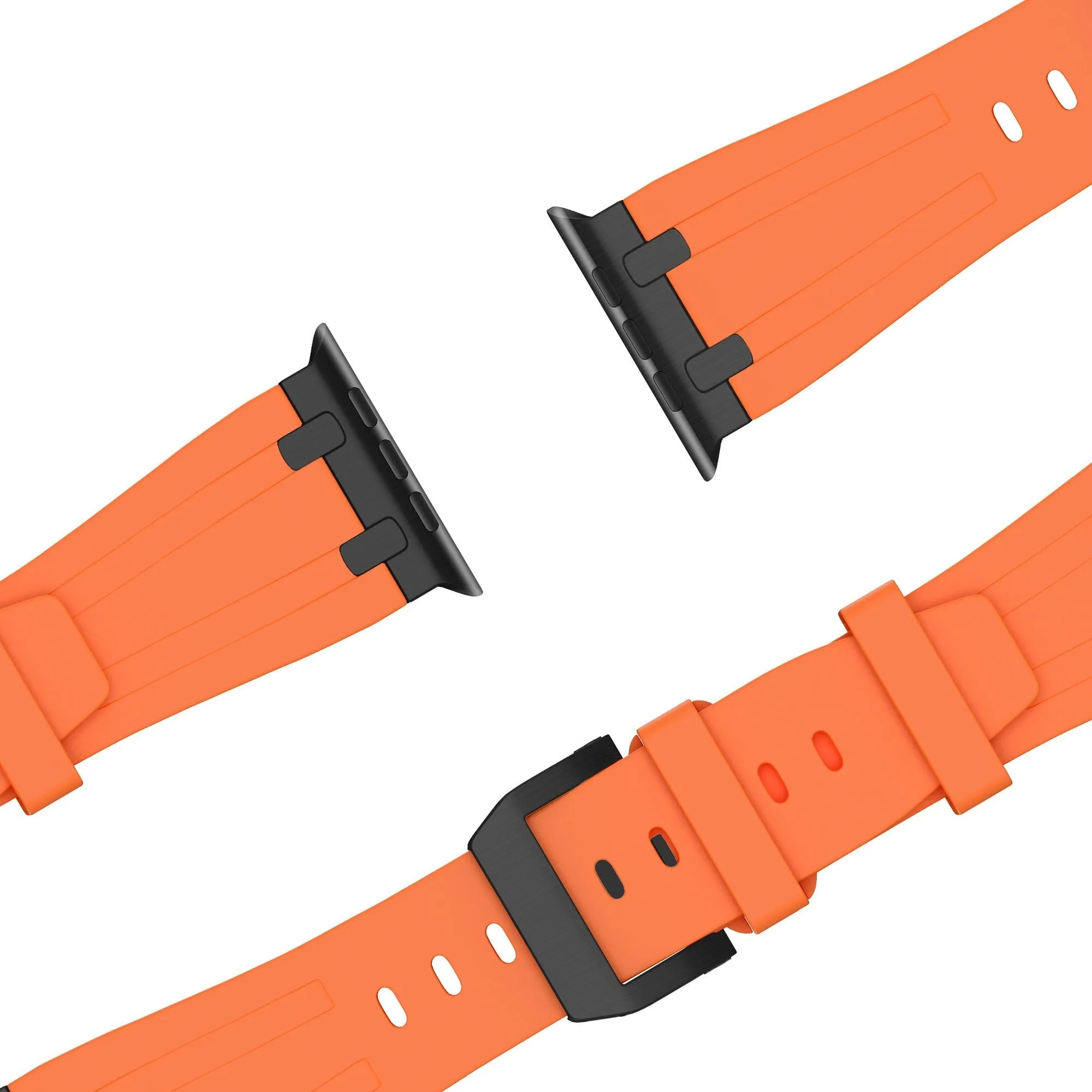Best-Selling Bandz Apple Watch Silicone Strap 'Luxe Liquid' (Orange With Black)  Today Only!