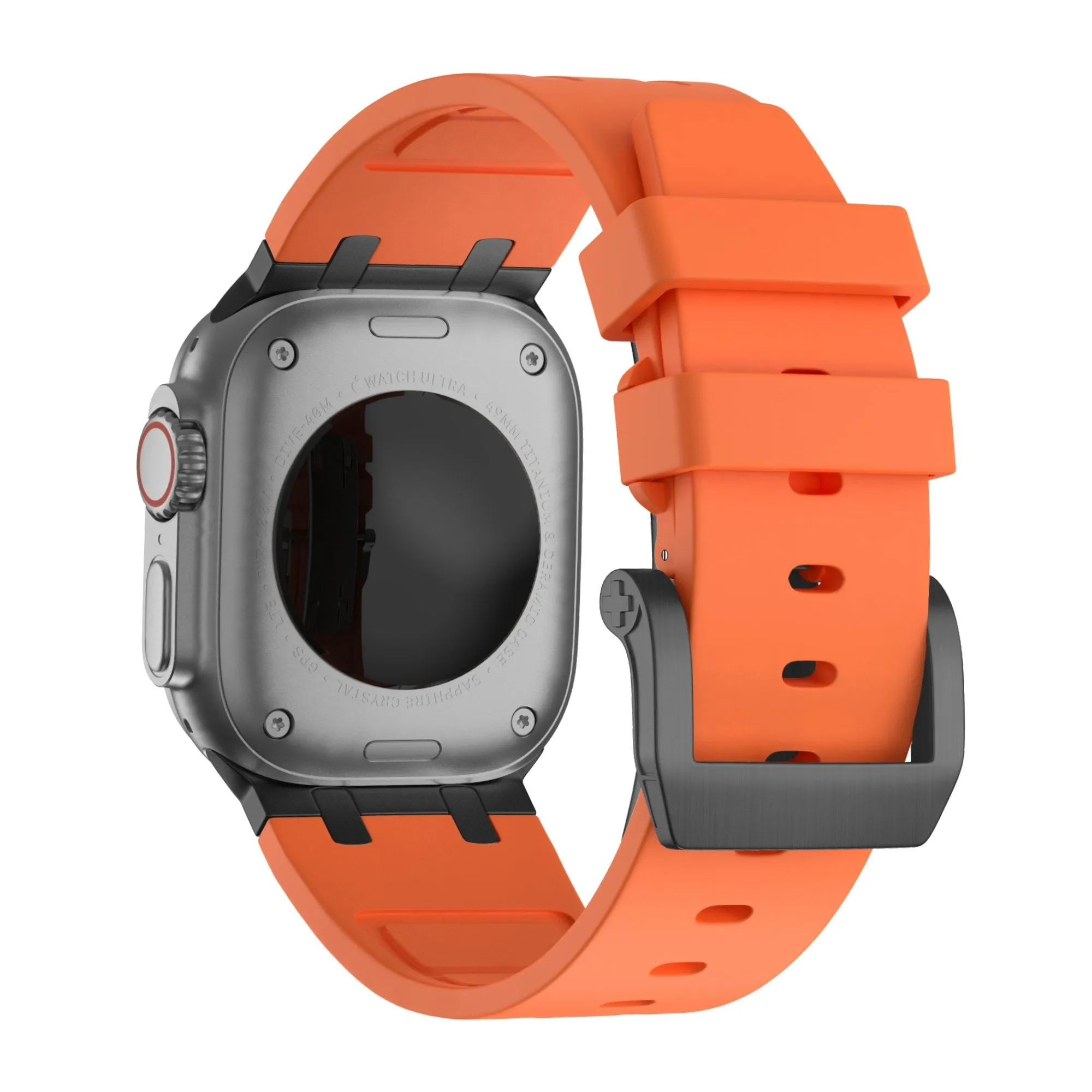 Best-Selling Bandz Apple Watch Silicone Strap 'Luxe Liquid' (Orange With Black)  Today Only!