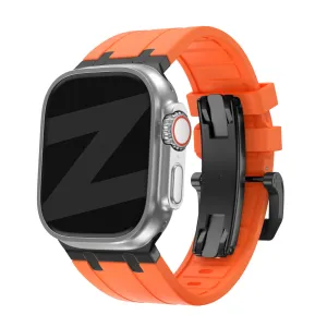 Best-Selling Bandz Apple Watch Silicone Strap 'Luxe Liquid' (Orange With Black)  Today Only!
