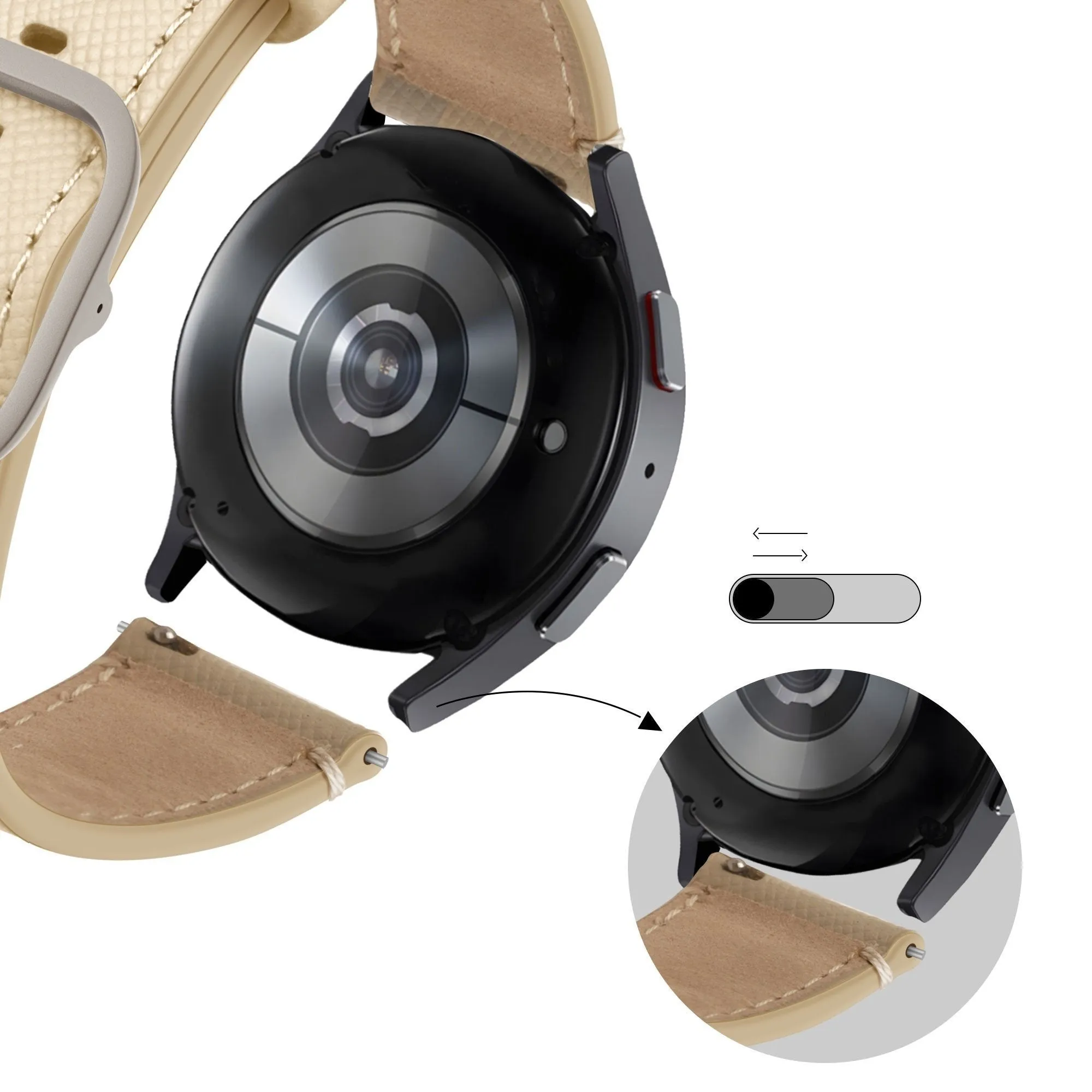 Best-Selling Bandz Redmi Watch 5 Active Leather Strap 'Deluxe' (Khaki)  Last Chance!