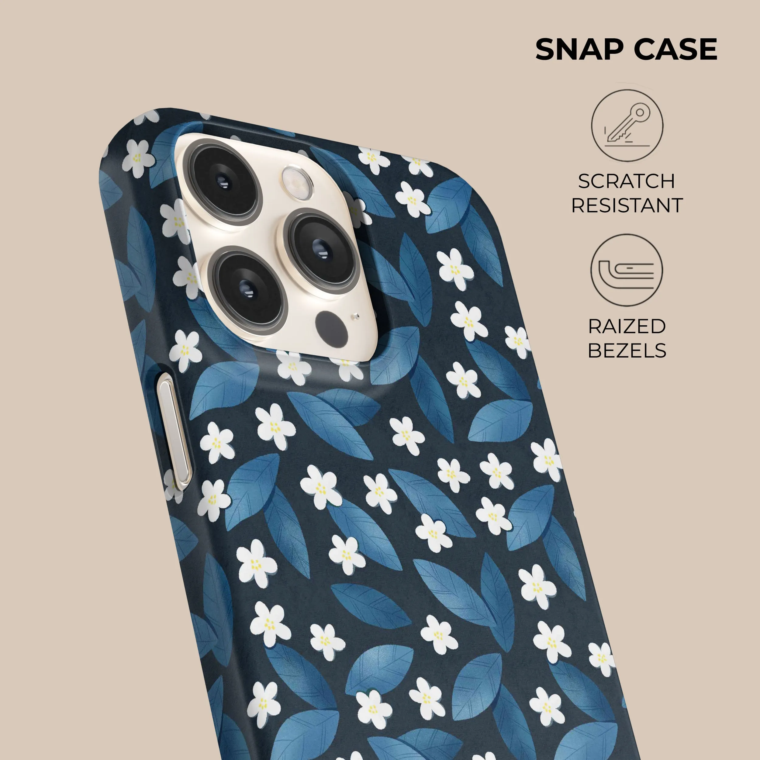 Best-Selling Dark Blue Summer Leafs Phone Case  Stylish & Comfortable