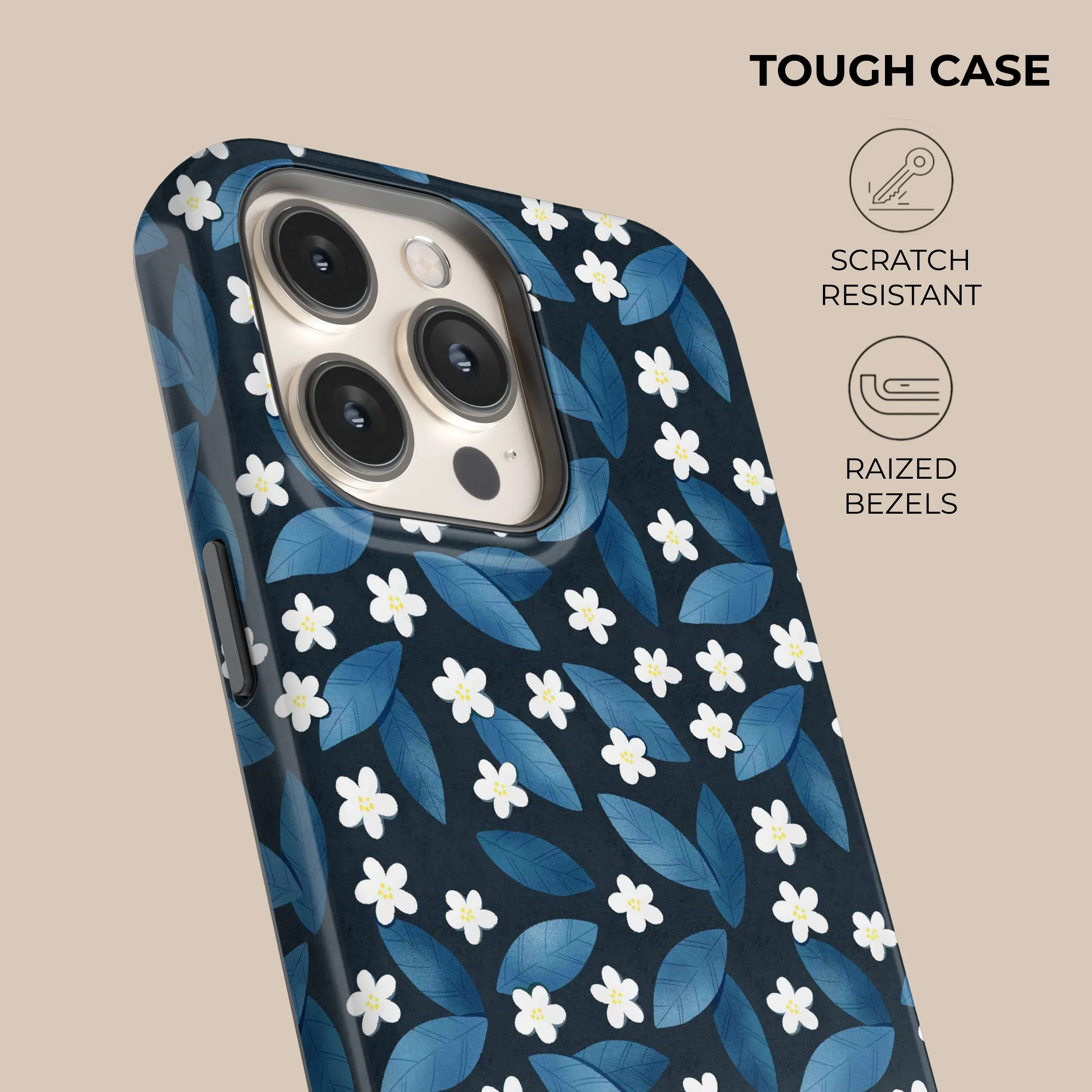 Best-Selling Dark Blue Summer Leafs Phone Case  Stylish & Comfortable
