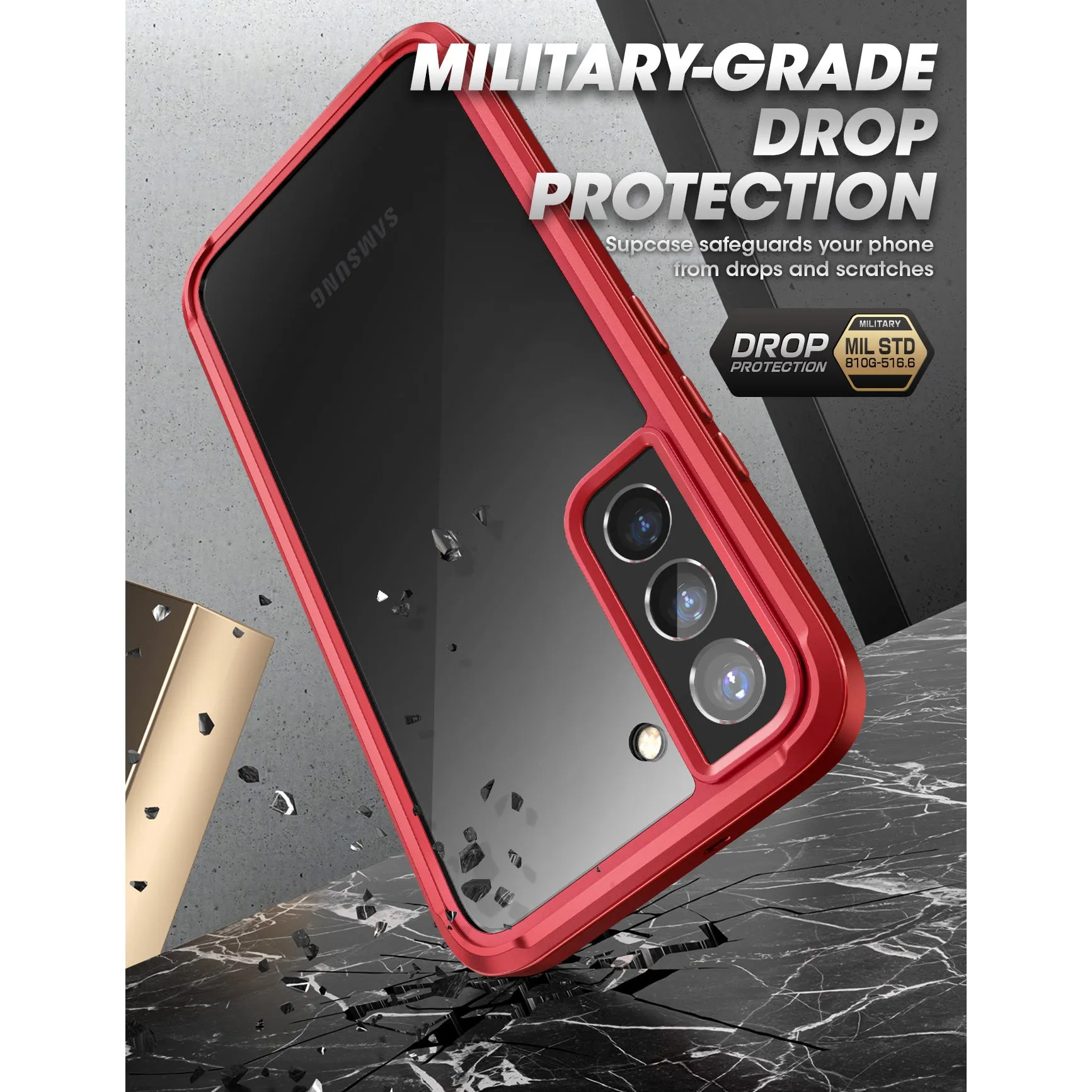 Best-Selling Galaxy S22 Unicorn Beetle EDGE XT Bumper Case-Metallic Red  Limited Release!