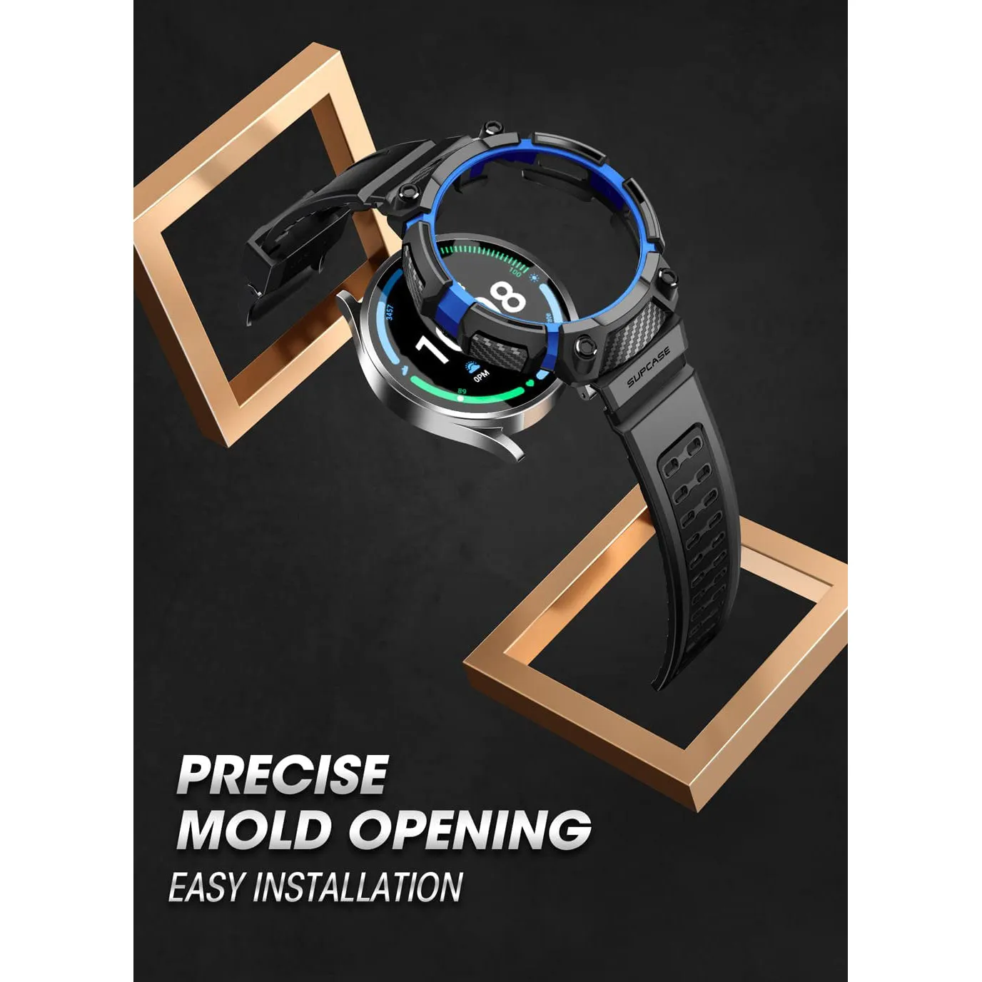 Best-Selling Galaxy Watch5 Pro 45mm Unicorn Beetle PRO Wristband Case-Black Blue  Last Chance!