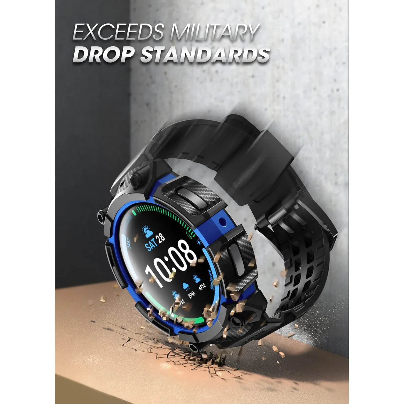 Best-Selling Galaxy Watch5 Pro 45mm Unicorn Beetle PRO Wristband Case-Black Blue  Last Chance!