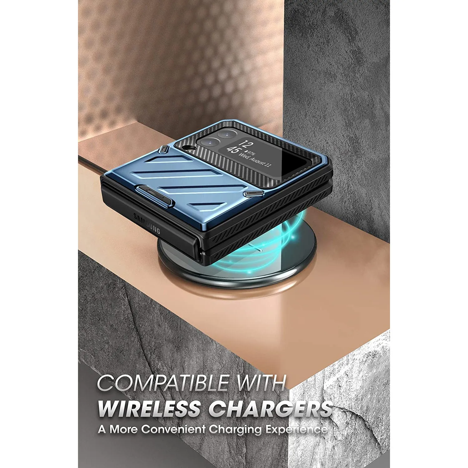 Best-Selling Galaxy Z Flip4 Unicorn Beetle PRO Rugged Case with Belt Clip-Metallic Blue  Limited Release!