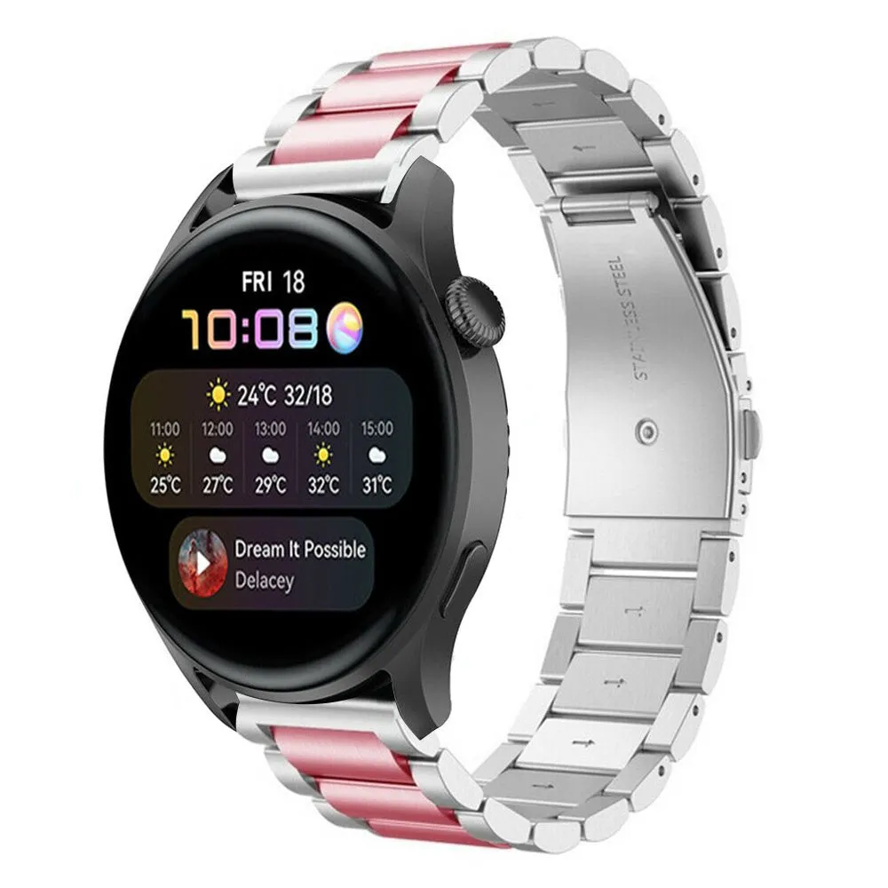 Best-Selling Huawei Watch 3 (Pro) Steel Strap (Silver/Pink)  Limited Release!
