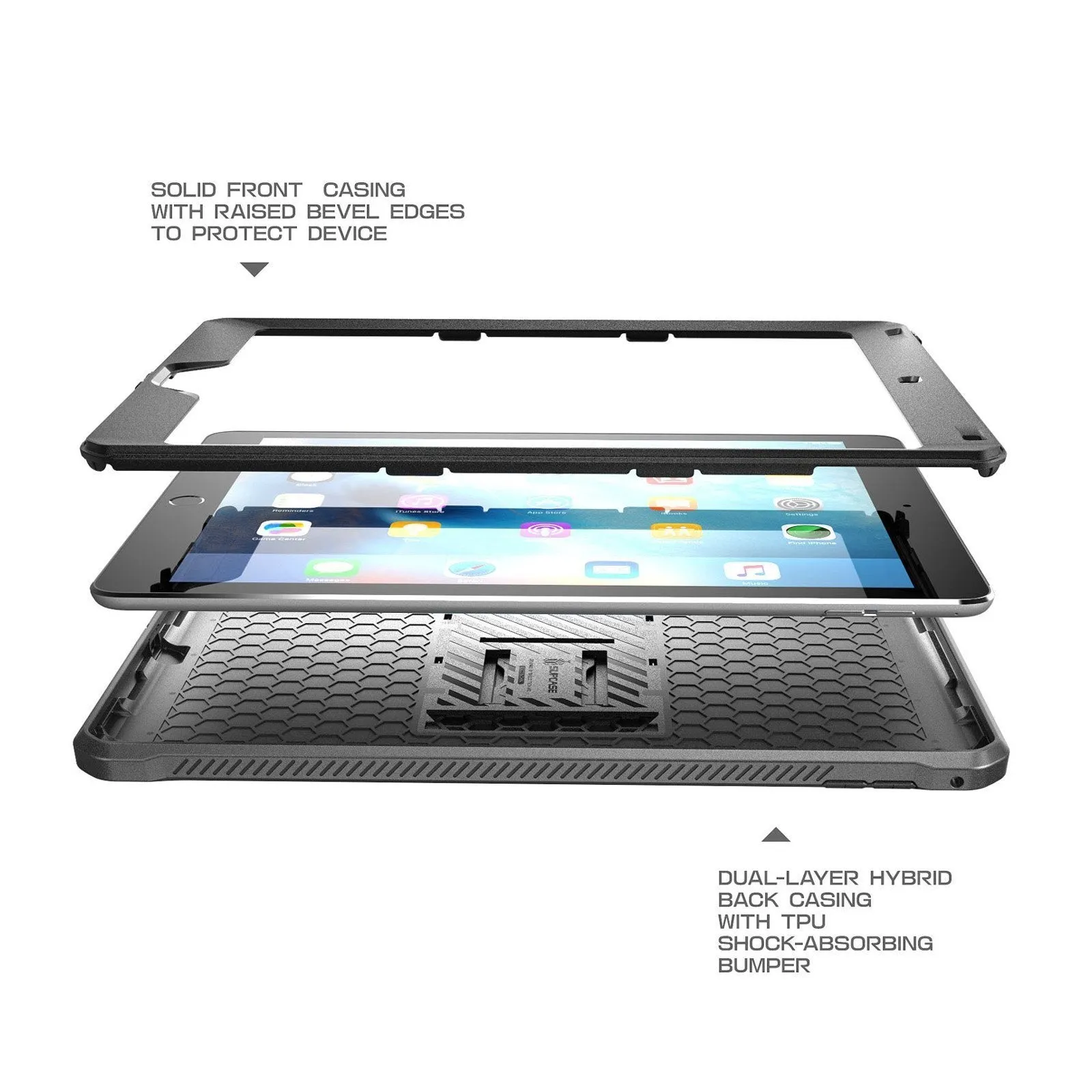 Best-Selling iPad Pro 9.7 inch (2016) Unicorn Beetle Pro Full Body Rugged  Case with Screen Protector-Black  Last Few Pieces!