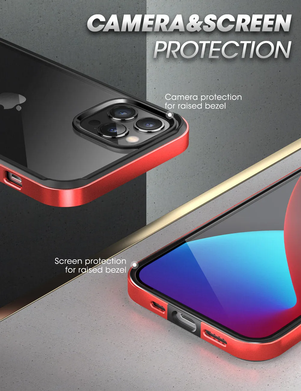 Best-Selling iPhone 12 Pro 6.1 inch Unicorn Beetle Edge Clear Bumper Case-Metallic Red  Almost Gone!