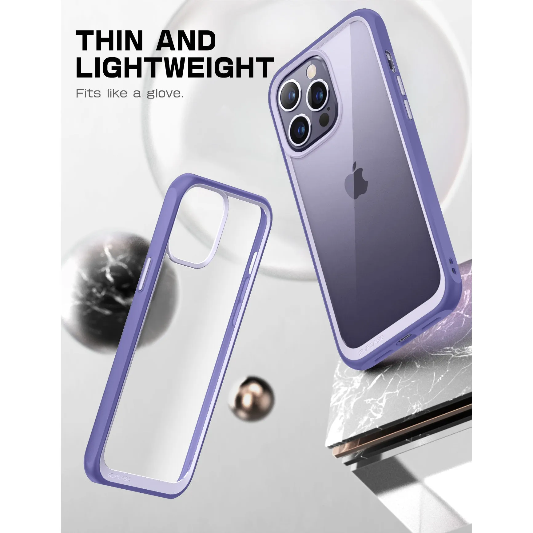 Best-Selling iPhone 14 Pro Max 6.7 inch Unicorn Beetle Style Slim Clear Case-Deep Purple  Last Chance!