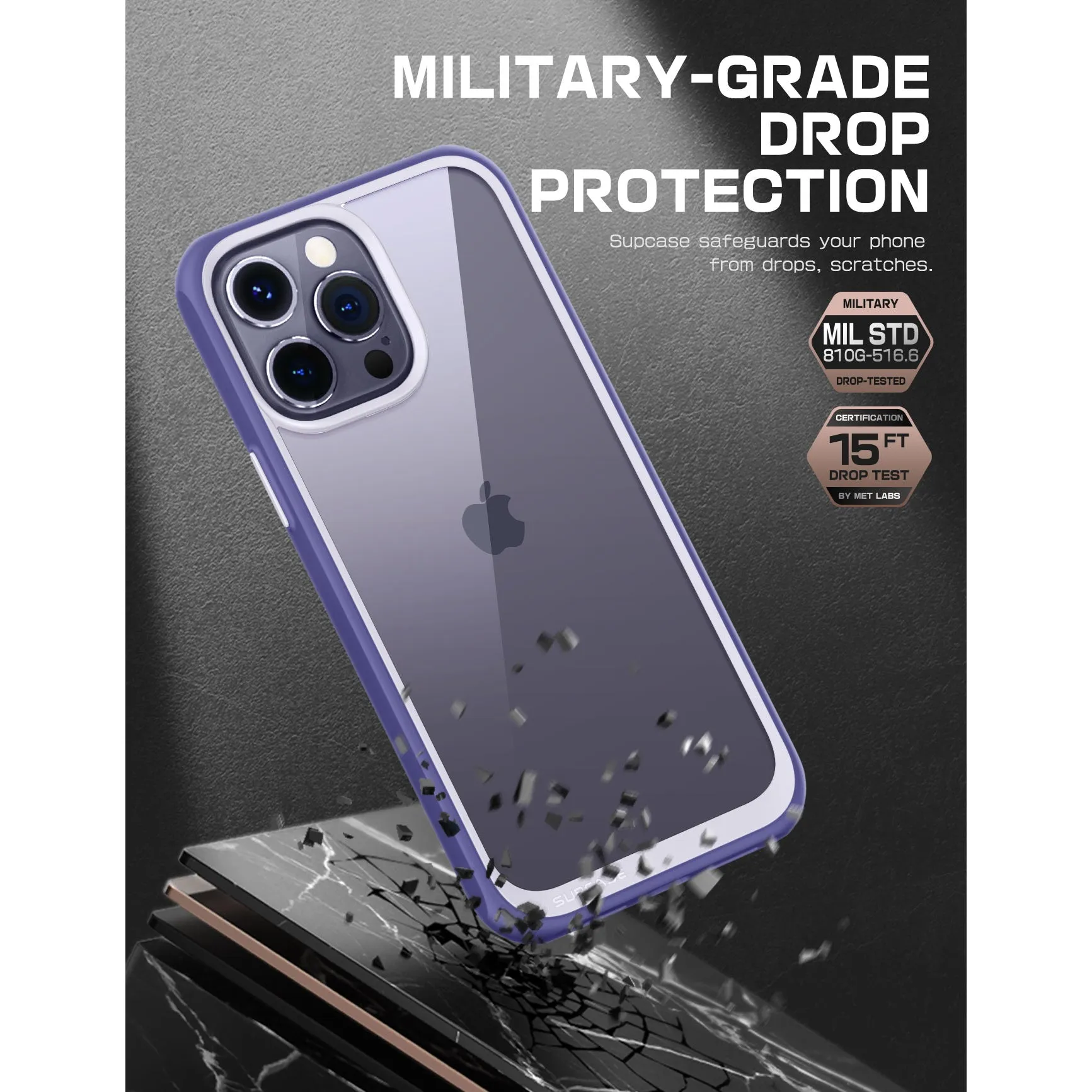 Best-Selling iPhone 14 Pro Max 6.7 inch Unicorn Beetle Style Slim Clear Case-Deep Purple  Last Chance!