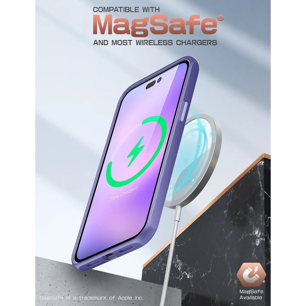Best-Selling iPhone 14 Pro Max 6.7 inch Unicorn Beetle Style Slim Clear Case-Deep Purple  Last Chance!