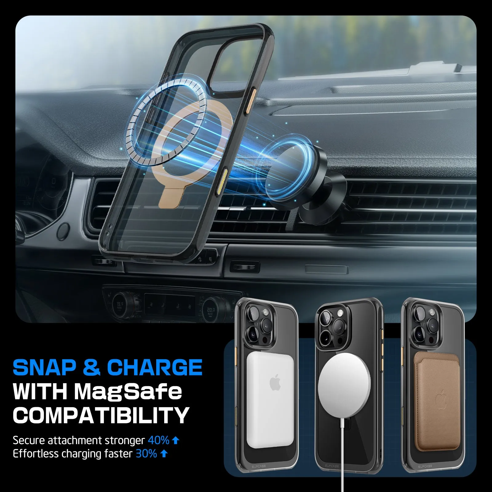 Best-Selling iPhone 16 Pro 6.3 inch Unicorn Beetle MAG Stand Slim Clear MagSafe Camera Control Button Case-Gold  Today Only!